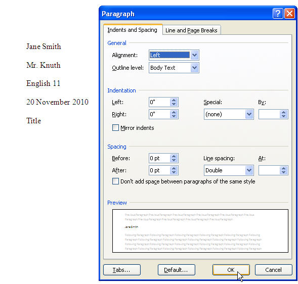 mla format heading. 2007 - MLA Header Format